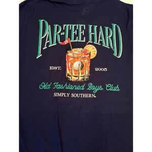 Simply Southern LG Navy Blue Long Sleeve T-Shirt Old Fashion Par-Tee‎ Hard Golf